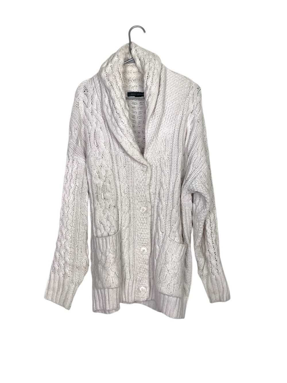 Skull cashmere cable knit fisherman cardigan size small